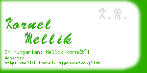 kornel mellik business card